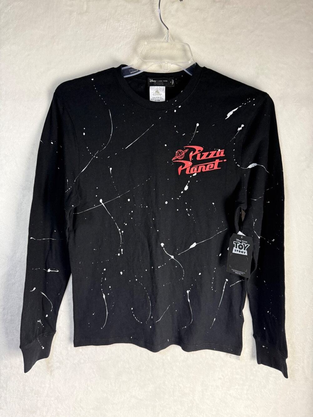 Disney X Junk Food LA Toy Story Pizza Planet Black Long Sleeve Shirt Size S *NWT